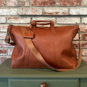 Madewell Leather Weekender NWT Overnight Bag English Saddle Duffle